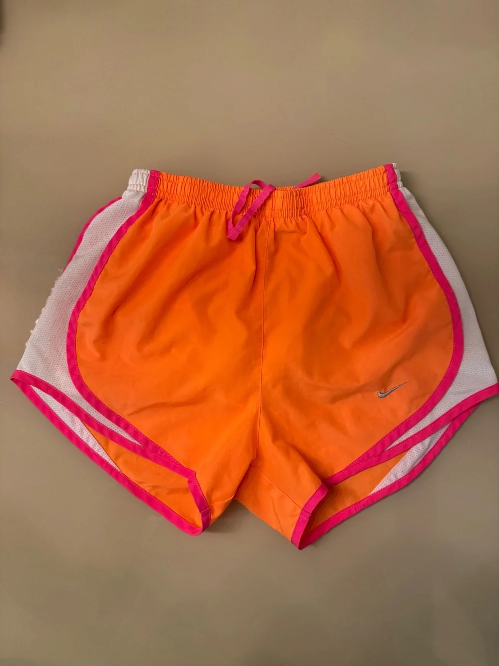 Nike Girl’s Dri-Fit Orange Shorts with Pink Trim